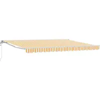 vidaXL Store électrique rétractable jaune et blanc 4 × 3,5 m