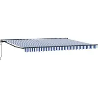 vidaXL Store électrique rétractable bleu, blanc, anthracite 4 × 3,5 m