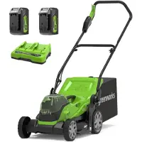 Greenworks Tondeuse à gazon G24X2LM36K4X; 48 V; 2x4 0 Ah accu.