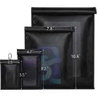 INF Lot de 4 pochettes de blocage de signal RFID - Sac Faraday pour clés de voiture, téléphones et appareils électroniques Le noir