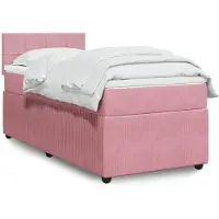 vidaXL Lit boxspring avec matelas rose 80x200 cm velours