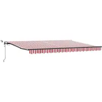 vidaXL , store enroulable rouge et blanc, 450 x 350 cm, polyester