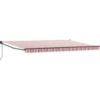 vidaXL Tringle à linge rétractable, rouge et blanche, 500 x 300 x 165 cm