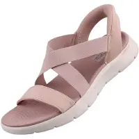SKECHERS Slip-Ins Go Walk Flex Sandal - Glimmer Up Damen Sandale Rosa