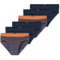 Schiesser Slip ' 95/5 ' bleu foncé / orange