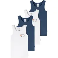 Schiesser Maillot de corps ' Fine Rib ' bleu foncé / blanc