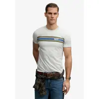 Superdry Homme T-shirt Outdoor Stripe Logo Coupe Décontractée Light Grey Taille: XL