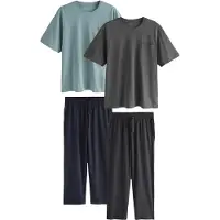 Next Pyjama long anthracite / gris foncé / jade / sapin