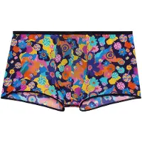 Hom Boxers bleu nuit / aqua / violet / orange