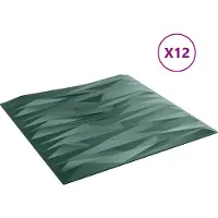 vidaXL Panneaux muraux 12 pcs Vert Pierre 50 x 50 cm Mousse XPS