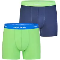 Happy Shorts Boxers ' Jersey ' bleu foncé / citron vert / vert fluo