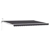 vidaXL Store électrique rétractable, anthracite et blanc, 5 x 3 m