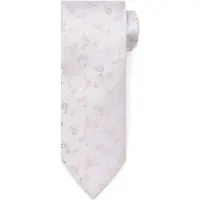 Suitable Cravate en soie avec flower Off-White Beige Blanc cassé