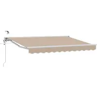 vidaXL Store électrique rétractable beige et blanc 3,5 x 2,5 m