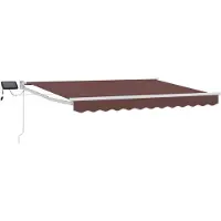 vidaXL Store à bras articulés manuel avec LED, marron et blanc, 3 x 2,5 m