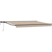 vidaXL Armature de store manuelle avec LED, beige et anthracite, 4 x 3 m
