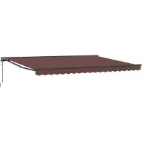vidaXL Cadre d'auvent marron 450 x 300 cm en polyester avec revêtement PU