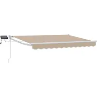 vidaXL Store à bras articulés manuel avec LED, beige et blanc, 3 x 2,5 m