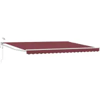 vidaXL Store électrique rétractable rouge bordeaux 4,5 × 3 m