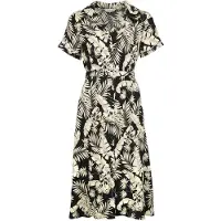 Banned Retro Robe mi-longue Rockabilly de - Yvette Dress - XS - 4XL - pour Femme - noir/marron - Taille 3XL