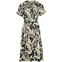 Banned Retro Robe mi-longue Rockabilly de - Yvette Dress - XS - 4XL - pour Femme - noir/marron - Taille S