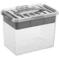 Sunware Q-Line Storage Box With Inset 9L Transparent/Gris