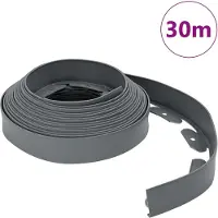 vidaXL Bordure de pelouse grise 3000 x 4 x 5 cm en plastique