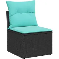 vidaXL Ensemble de salon de jardin , 10 pièces, 9 places, noir et vert émeraude