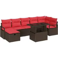 vidaXL Ensemble de canapés de jardin , 8 pièces, en polyrotin