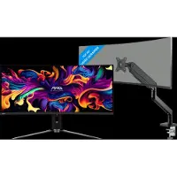 MSI MAG 341CQP QD-OLED + BlueBuilt Bras d'Écran PC Vérin à Gaz pour 1 Écran PC
