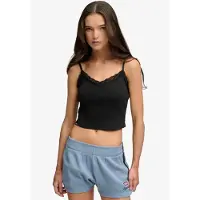 Superdry Femme Débardeur Court Essentiel à Bordure en Dentelle Black Taille: 42