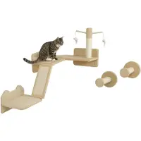 PawHut Ensemble de structures d'escalade pour chats , mobilier pour chats en 3 pièces avec griffoir et balle