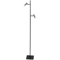 Steinhauer Lampe sur pied à deux lampes Lumo noir avec du nickel