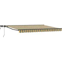vidaXL Armature de store manuelle avec LED vertes, jaunes et anthracite, 5 x 3 m