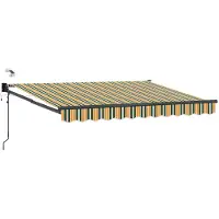 vidaXL Store électrique rétractable vert et jaune 3 x 2,5 m