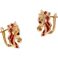 Mymo Boucles d'oreilles or / rouge
