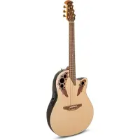 Ovation Pro Series Elite 1768-4S-G USA Deep Bowl Natural Satin guitare électro-acoustique avec étui