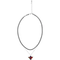 IZIA Chaîne rouge / argent