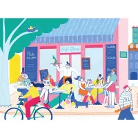 Pièce Rapportée Puzzle Café Bisou - 1000 pièces