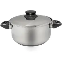 Hit Trading Casserole en acier inoxydable, 20 cm, poignée en bakélite argentée, pour la cuisine