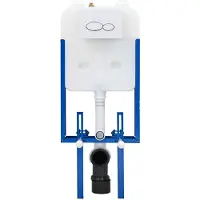 vidaXL Cadre de chasse d'eau avec réservoir blanc 50 x 8 x 131 cm Acier