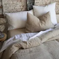 Vivaraise Housse De Couette Stonewashed En Lin Blanc 240 X 220