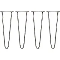 Monster 4 pieds de table en acier brut, de 40,5 cm de long, avec 2 entretoises, de 10 mm d'épaisseur