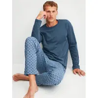 Calida Pyjama long 'Relax Streamline' bleu