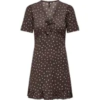 ONLY Robe 'ONLMolly' brun foncé / blanc