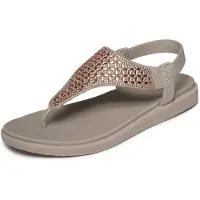 SKECHERS Tongs 'Meditation Luxe' greige / orange clair