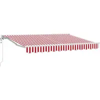 vidaXL Store électrique rétractable rouge et blanc 3 x 2,5 m