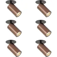 QAZQA Ensemble de 6 spots encastrables modernes bronze foncé GU10 50mm IP44 - Chels