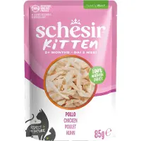 Schesir Nourriture humide pour chatons à base de filets de poulet en gelée 12x85 g