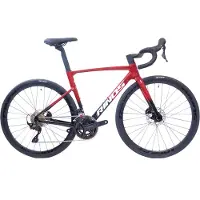 RINOS Vélo de route en carbone Odin 4.0, groupe Shimano 105, rouge et noir, taille S
